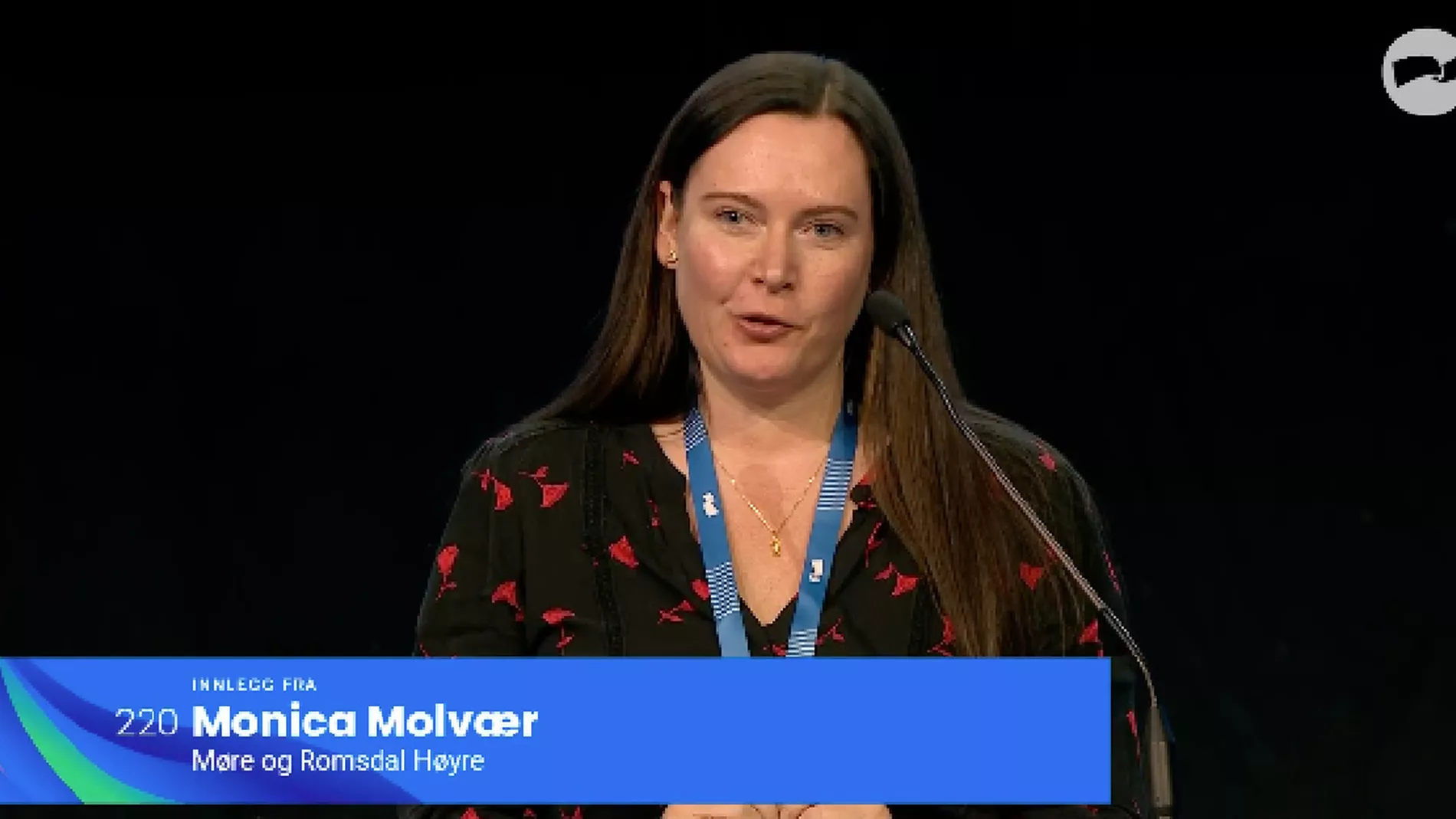 Monica Moldvær skjermdump fra Høyres landsmøte 2022