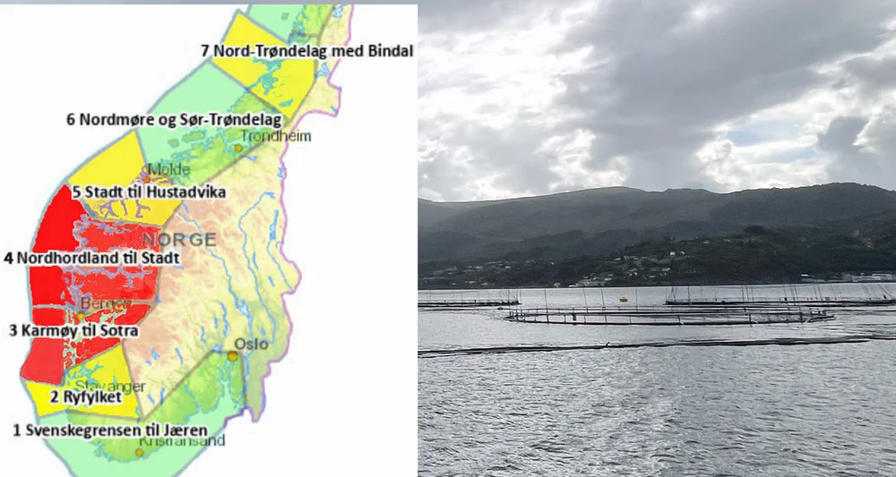 Kart montasje oppdrett sør norge illustrasjon foto næringsdepartementet marius 11