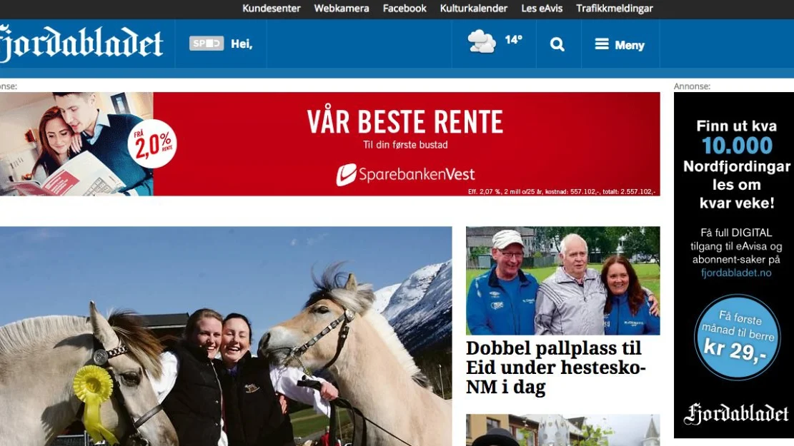 Fjordabladet kuttar avisdagar