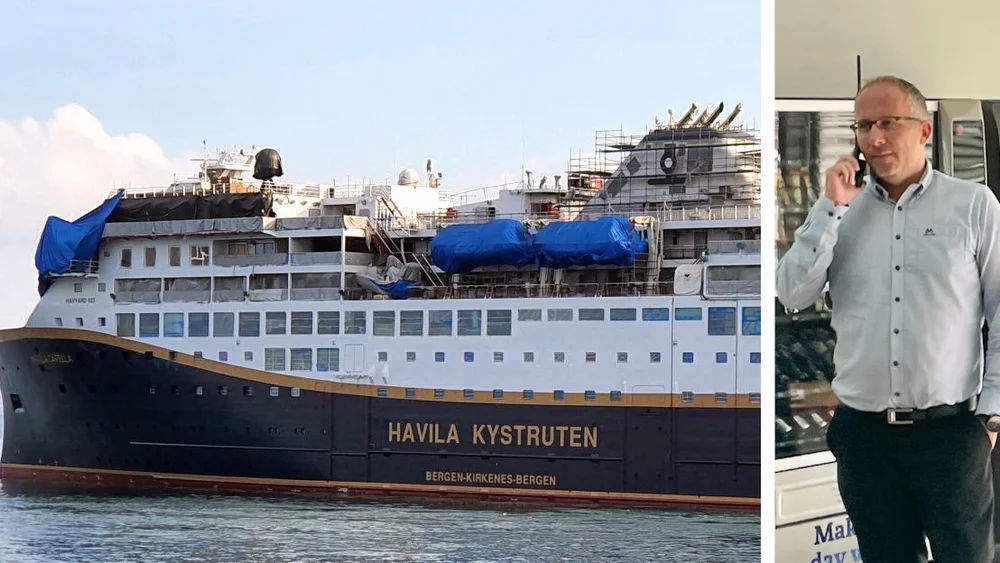 Havila Capella ved Tersan montasje leif mange langset foto Havila Kystruten Marius Rosbach 111