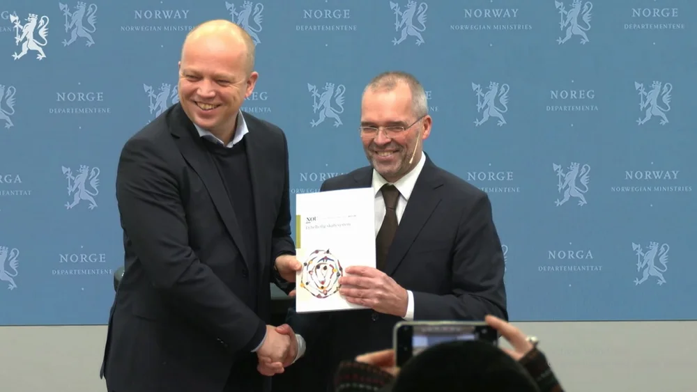 Trygve slagsvold Vedum - Ragnar Torvik - skatteutvalg - skjermfoto regjeringen no