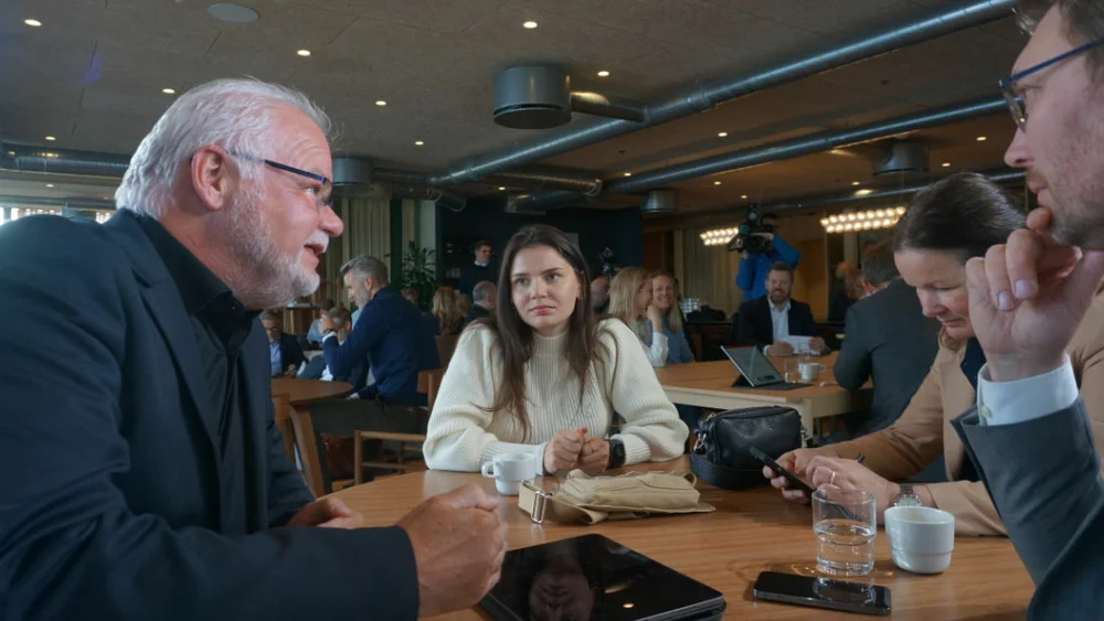 Asle B Strønen Elise Fiske Anetter Bonnvie Wollebæk Daniel Garden pressekonf m Jan Christian Vestre mai Ålesund 2022 foto Ogne