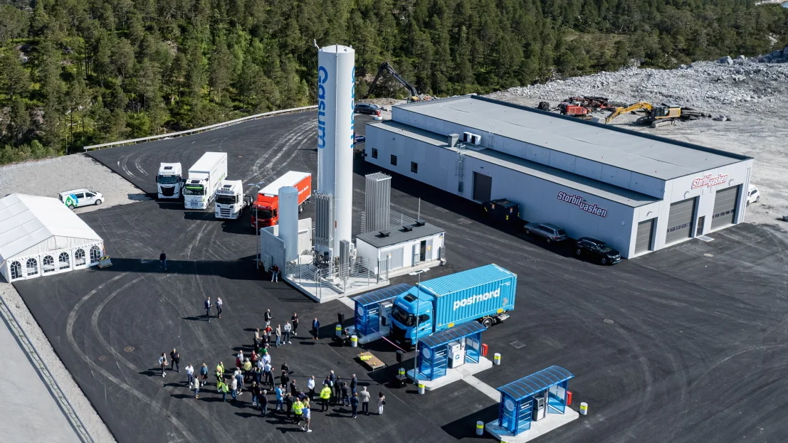 Gasum digernes fyllestasjon biogass foto gasum