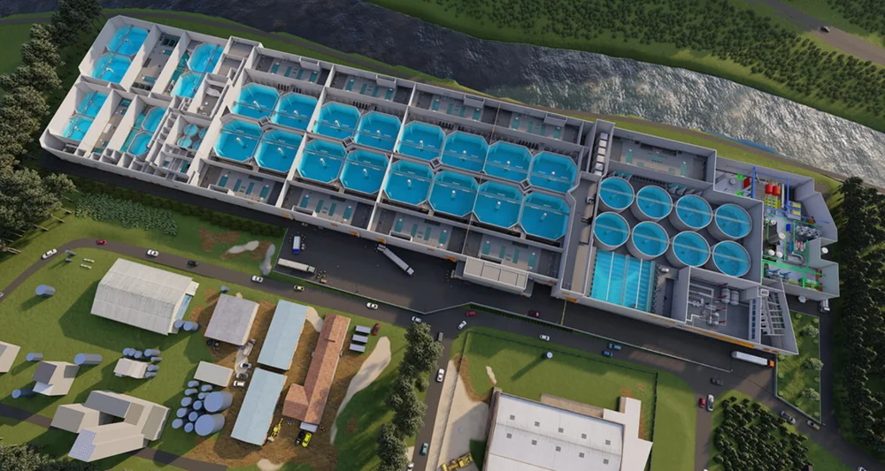 Hima seafood rjukan landbasert oppdrett MMC First Process illustrasjon Hima