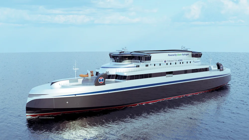 Torghatten Hydrogenferje Vestfjorden illustrasjon The Norwegian Ship Design Company