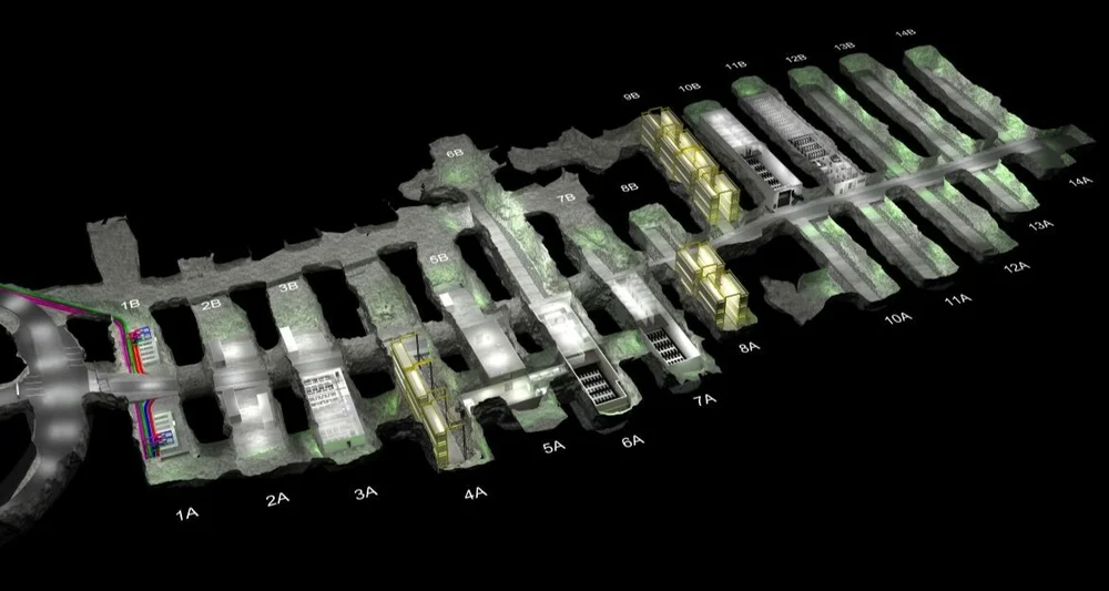 Lefdal Mine center oversikt illustrasjon Lefdal Mine center