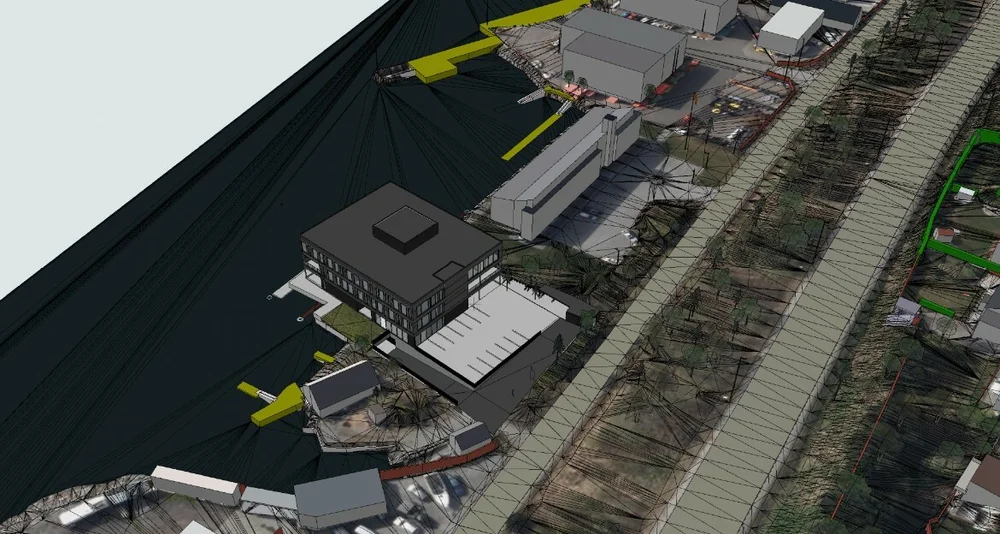 Nybygg oversikt Ocean Supreme Norwegian Seafood Company illustrasjon Margarida Pais Arkitektur