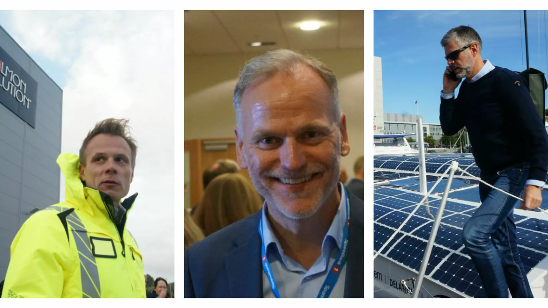 Trond Hakon Schaug Petersen ceo Salmon Evolution Christer Valderhaug CEO Arctic Bioscience Knut Flakk styreleder Hexagon Composites foto Ogne