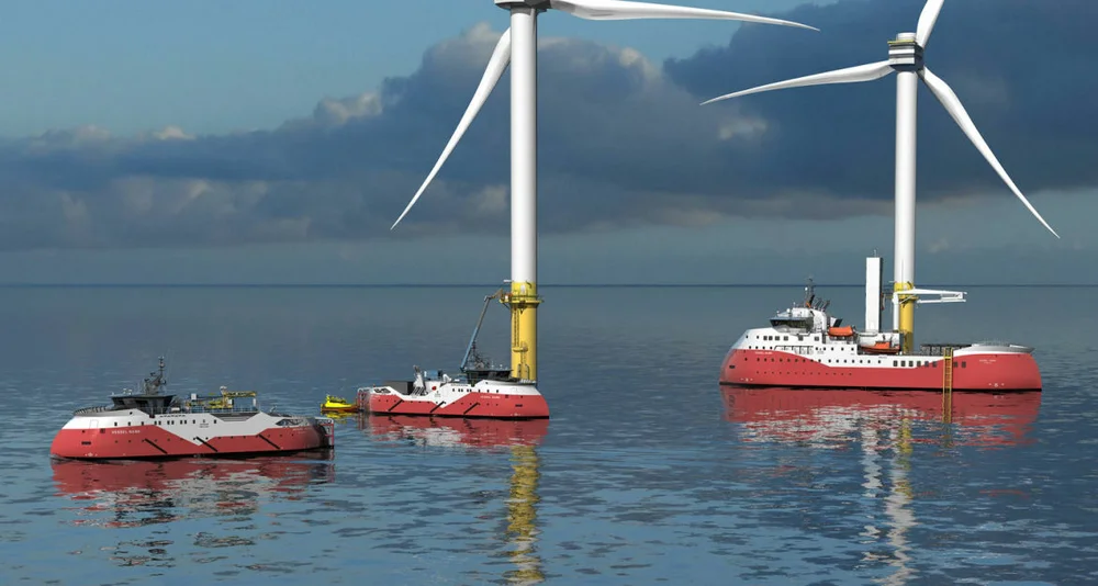 Two SX250 vessels next to a larger SOV 1