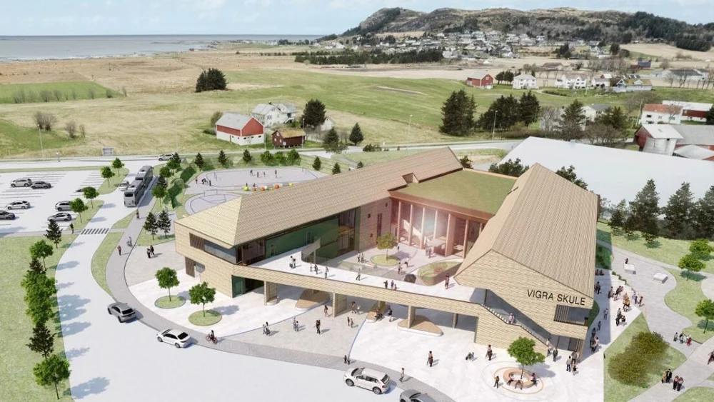 Vigra skule illustrasjon Slyngstad Aamlid Arkitekter