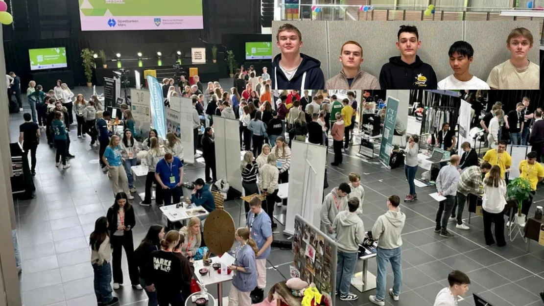 Ungdomsbedriftemesterskape More og romsdal 2025 innfelt Fillip Berg Fredrik Doving Volsdal Jakub Bronis Lars Oyvind Ruset og Noa Sebastina Bergtun foto Marius rosbach Ungt Entreprenaerskap