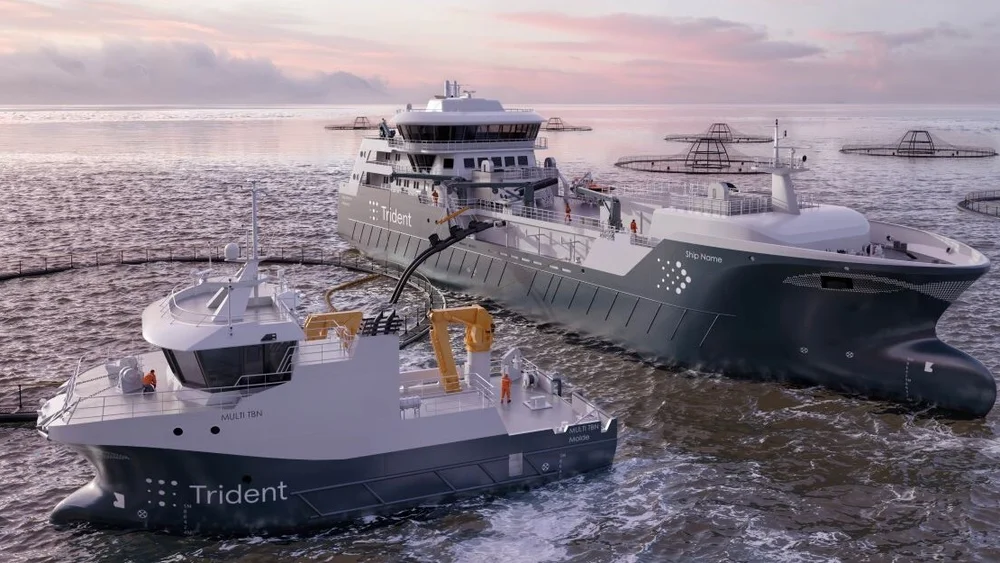 Trident bronnbat servicebat illustrasjon