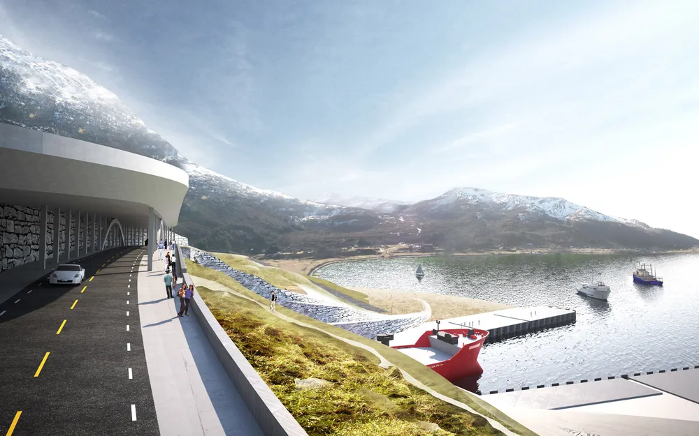 Stad skipstunnel utsiktspunkt illustrasjon kystverket snohetta 11