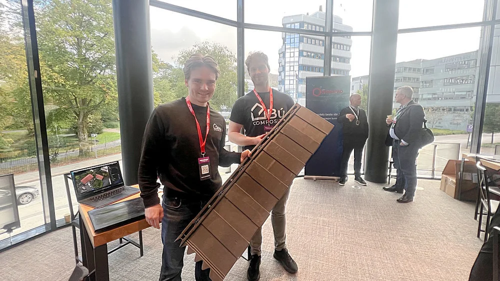 Bu Comosites Demo Day sept Bergen daglig leder Elias Haugen f v og markedssjef Jakub Wijata foto Karoline Prytz Berset