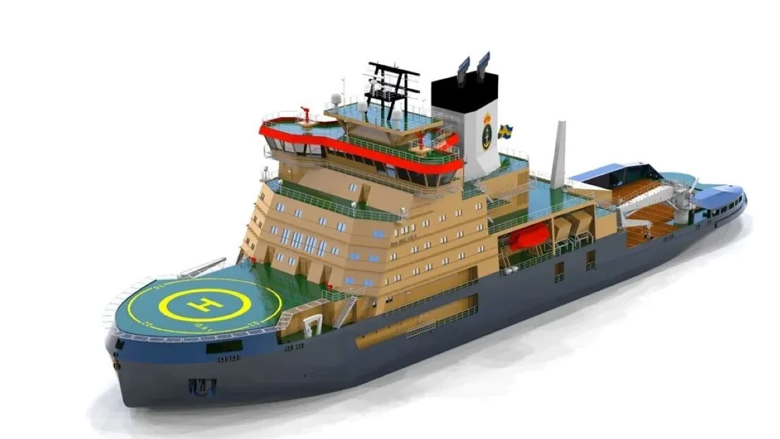 Svensk forskingsskip illustrasjon Aker Arctic Technology