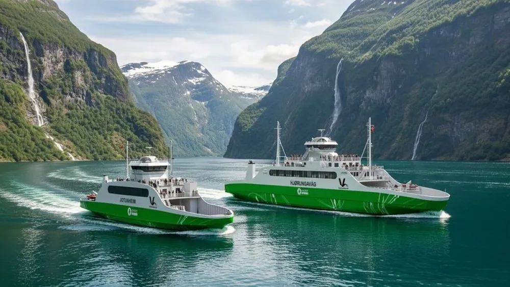 Vestlandske ombygging MF Jorunheimog MF Hjorungavag illustrasjon Vestlandske