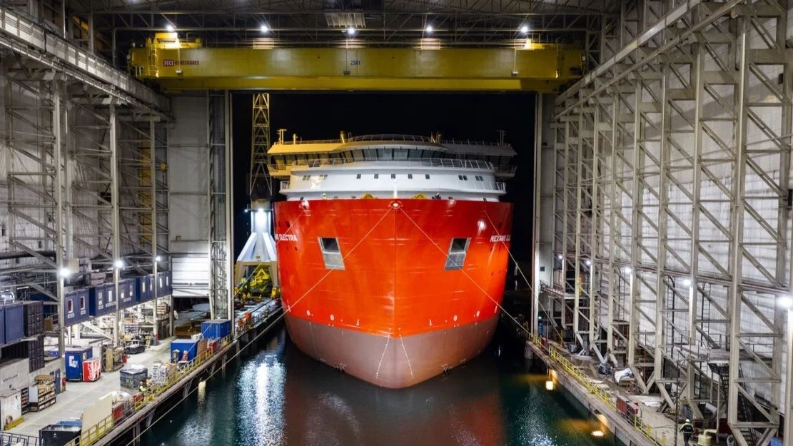 Ulstein Verft Nexans Electra launch dokkhall foto Martin Giskegjerde Oclin 1