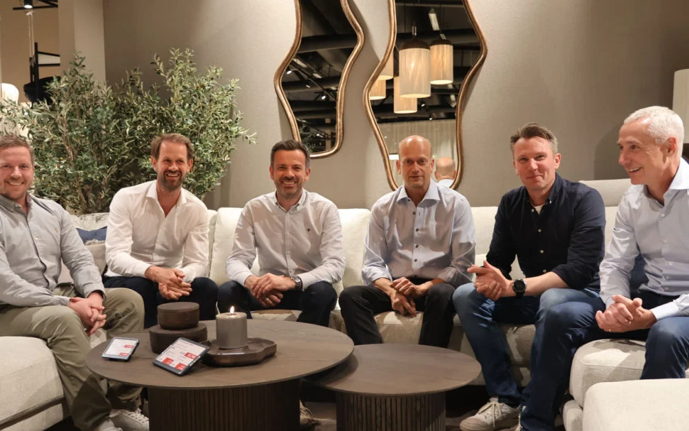 Mobelringen i Alesund ny start 2025 fv dgl Stian Doving Andreas Pinnerod Even Voldoen bjorn Tidemand Johannessen Terje Mork Jan Krogsrud foto Ogne 1