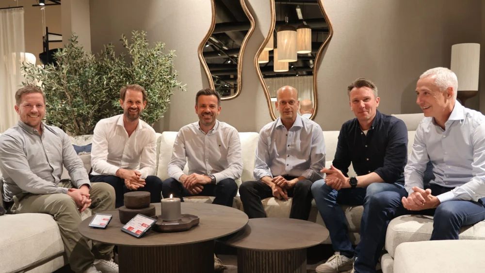 Mobelringen i Alesund ny start 2025 fv dgl Stian Doving Andreas Pinnerod Even Voldoen bjorn Tidemand Johannessen Terje Mork Jan Krogsrud foto Ogne 1