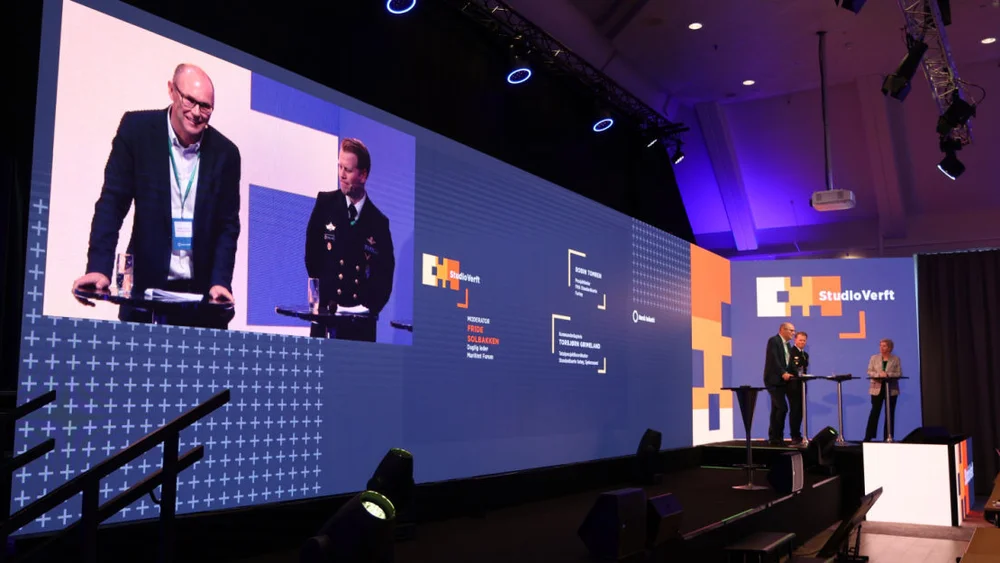 Robin Tomren Forsvarsmatriell tv og Torbjorn Grimeland Sjoforsvaret Verftskonferansen 2025 foto Ogne