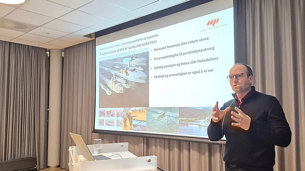 Stian Ostrem CEO Maritime Partner Fosnavag Shippingklubb foto Fosnavag Shippingklubb mandag 26 jan 2026