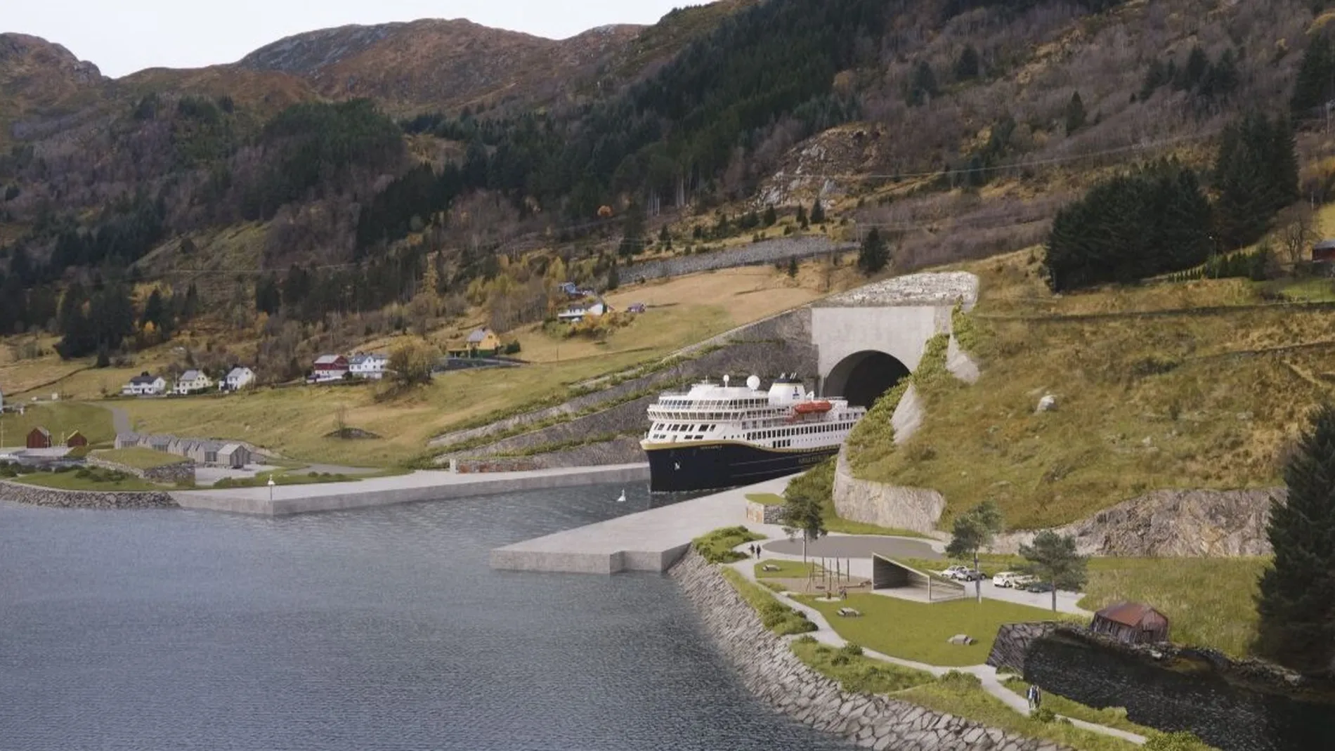 Stad skipstunnel kjodepollen illustrasjon Kystverket Multiconsult Linke Arkitektur