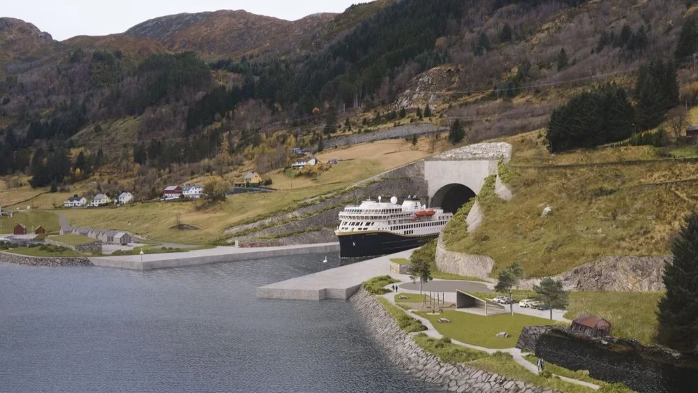 Stad skipstunnel kjodepollen illustrasjon Kystverket Multiconsult Linke Arkitektur