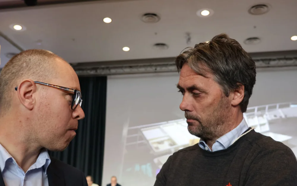 Fv gen sekr Sverre Johansen Norges Fiskarlag styreleiar Christian Halstensen Fiskebat Landsmote Norges Fiskarlag 2025 foto Ogne