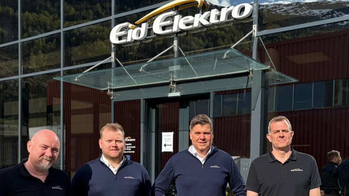 Leiargruppe Eid Elektro f v Lars Leite adm leiar Terje Solvang teknisk leiar Tore Hjelle Dagleg leiar CEO Asle Ronny Henden Installasjonsleiar foro Eid Elektro