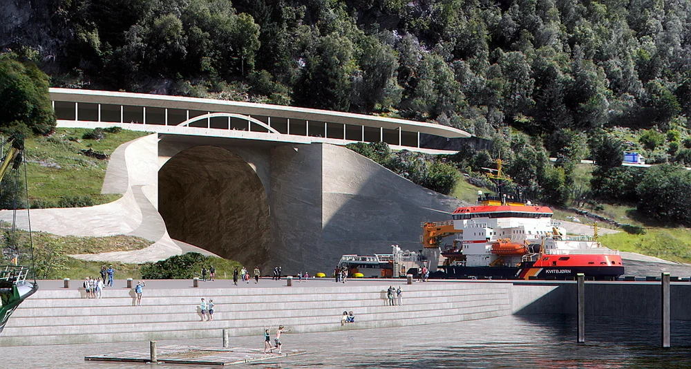 Stad skipstunnel illustrasjon med folk illustrasjon kystverket 11