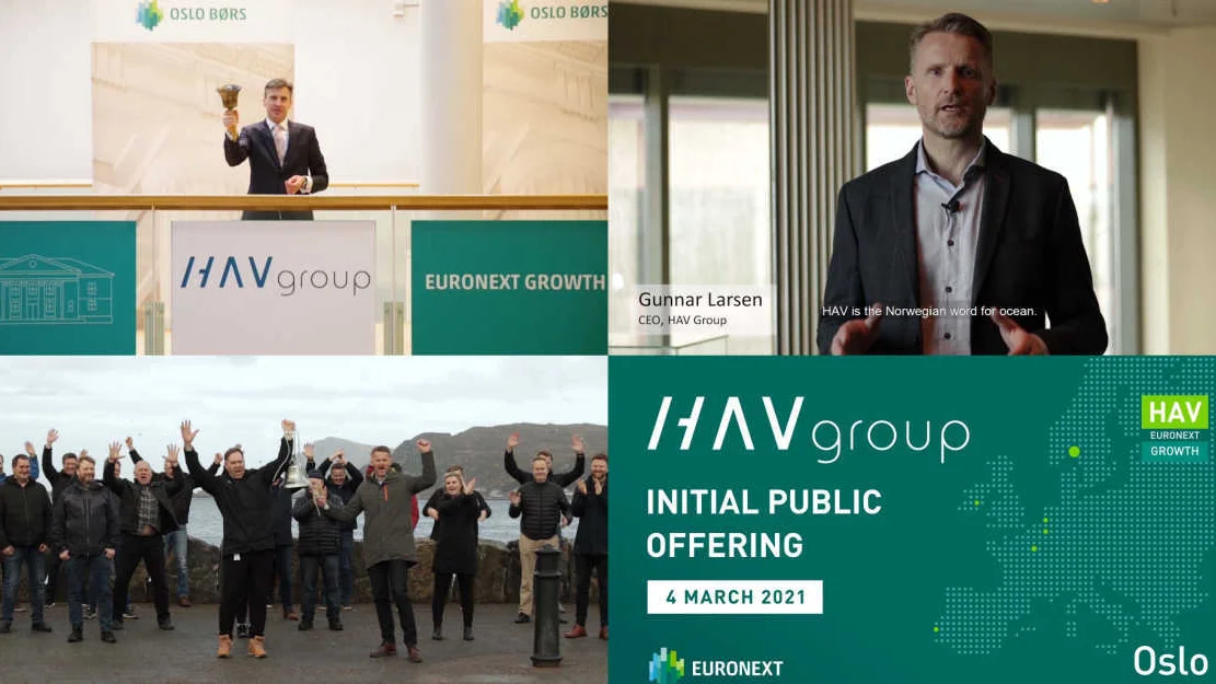 HAV kollasj 1 v børnotering Hav Group foto Oslo Børs