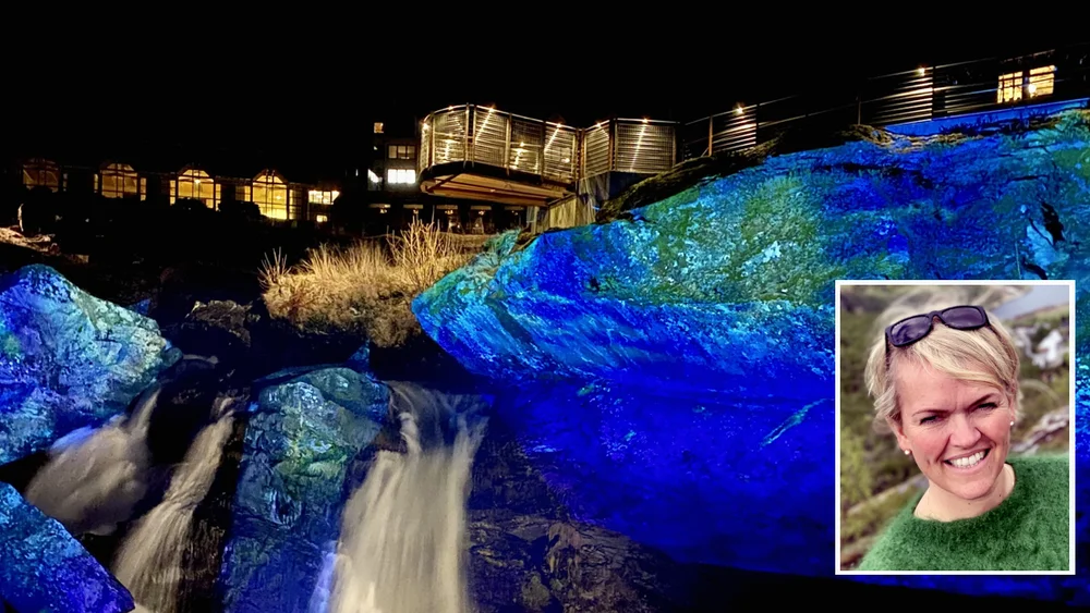 Lyskunstfestival Fjord Geiranger innfelt katrin blomvik foto Katrin Blomvik