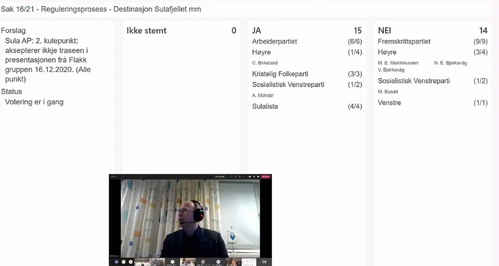 Sulagondol avstemming skjermdump 11