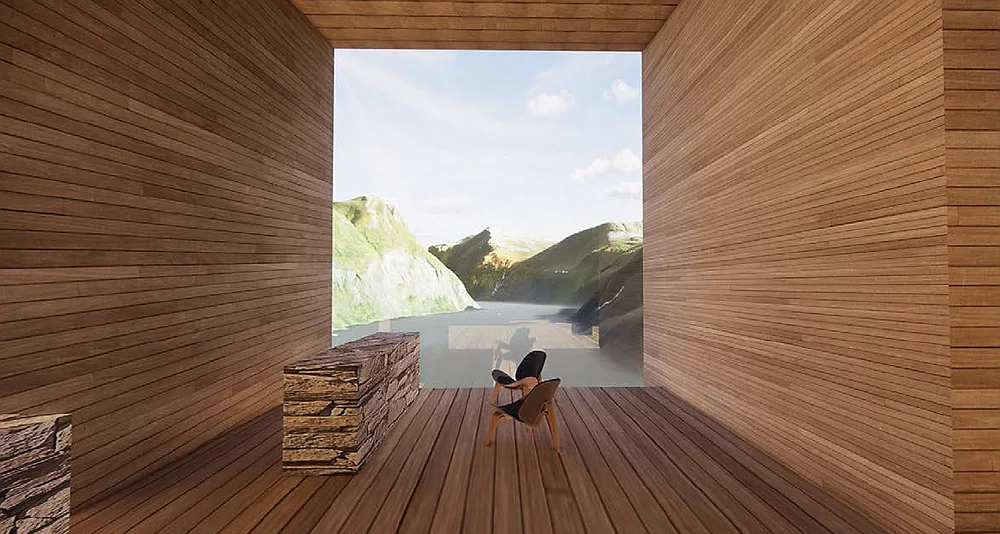 Flakk Ljøen Hotel resepsjon utsikt illustrasjon snøhetta 111