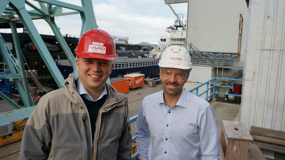Trygve Slagsvold Vedum Ronny L Angset verftsdir Vard Langset foto Ogne