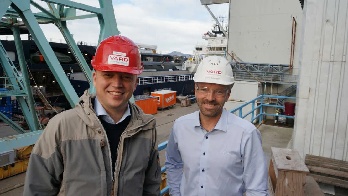 Trygve Slagsvold Vedum Ronny L Angset verftsdir Vard Langset foto Ogne