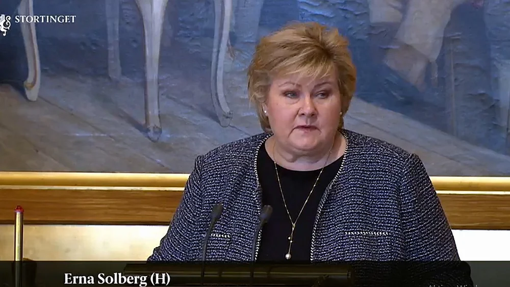 Erna solberg skjermdump stortinget april 2021 22