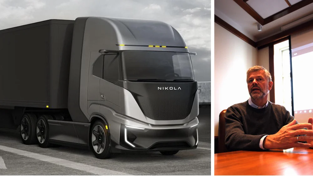 Nikola lastebil hydrogen flakk montasje foto illustrasjon marius nikola corporation 11
