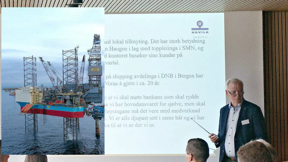 Maersk Insopire innfelt Per Sævik Wikborg Rein seminar Ålesund 6 sept foto Ogne