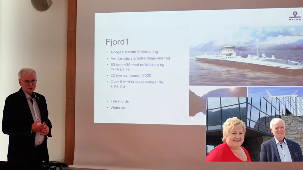 Per Sævik presentasjon for statsministeren juni 2021 Solberg og Sævik innfelt foto Ogne 1