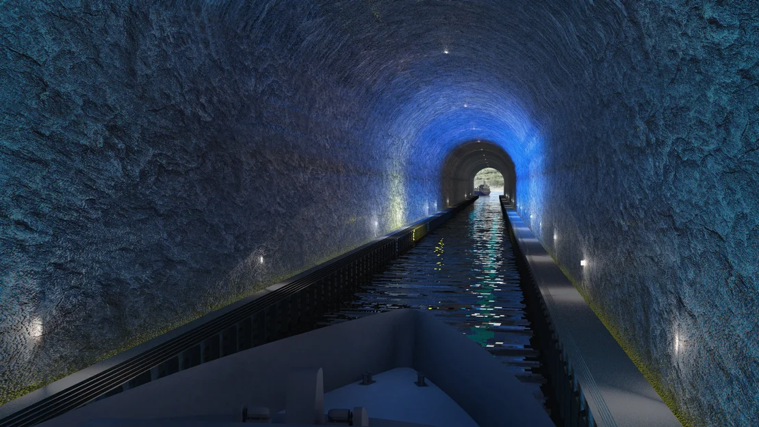 Stad skipstunnel innside illustrasjon Snøhetta Kystverket 11