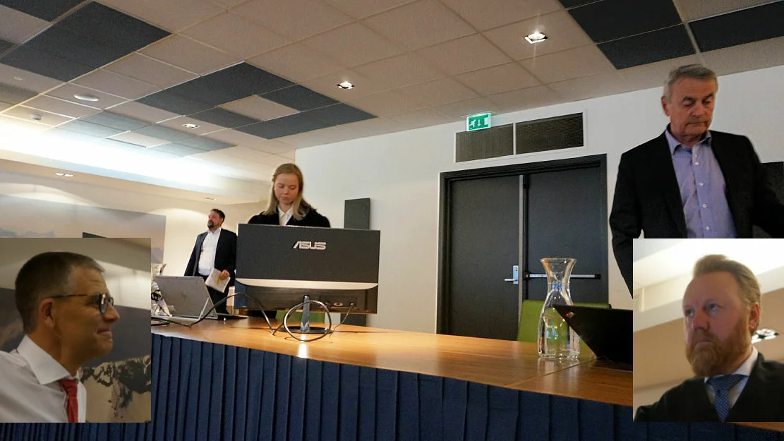 Dommar Maja Eika Davidsen innfelt tv Vegard Aaløkken innfelt th Bård Thorsen foto Ogne