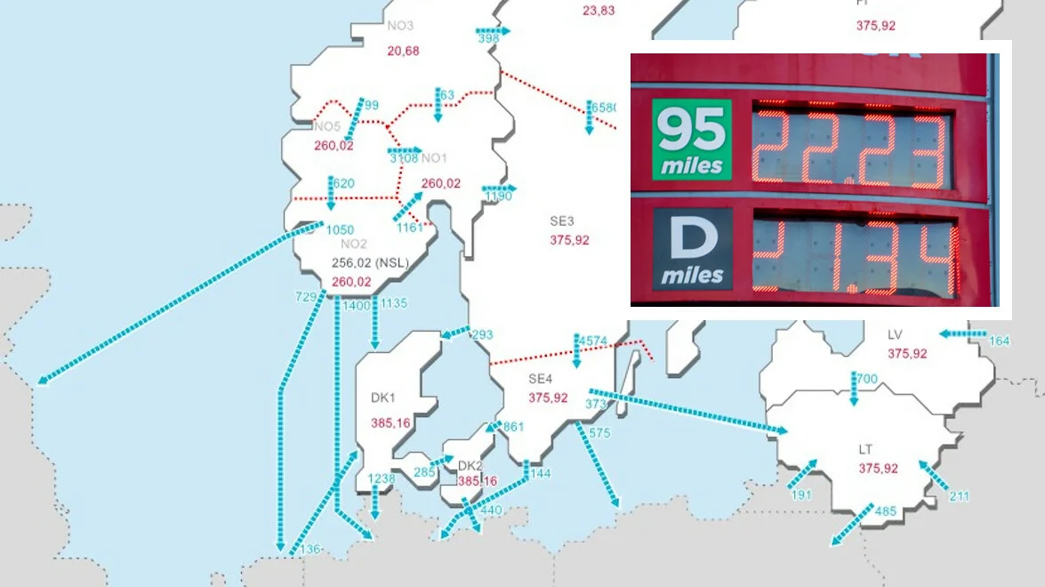 Kraftpris innfelt bensinpris 11