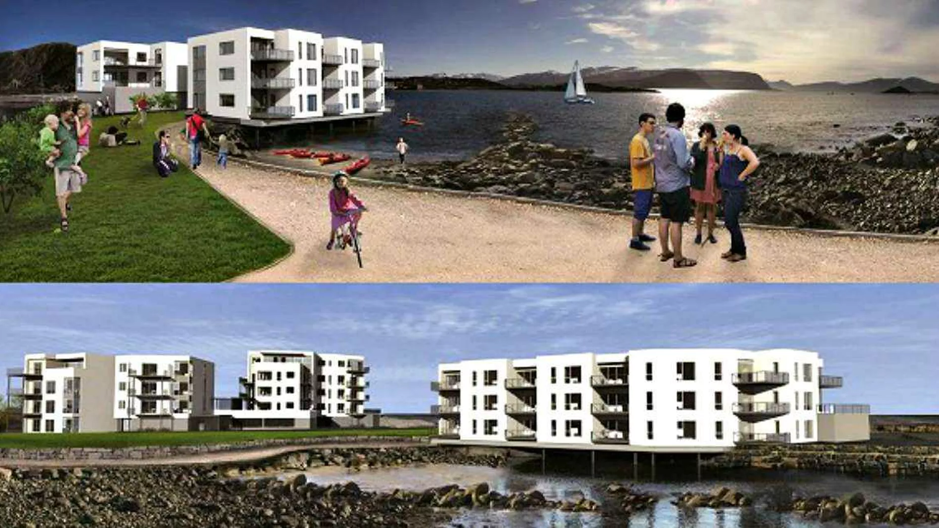 Leilighet med baat i hagen